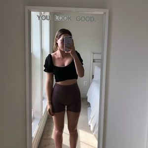 black princess polly ruched crop top